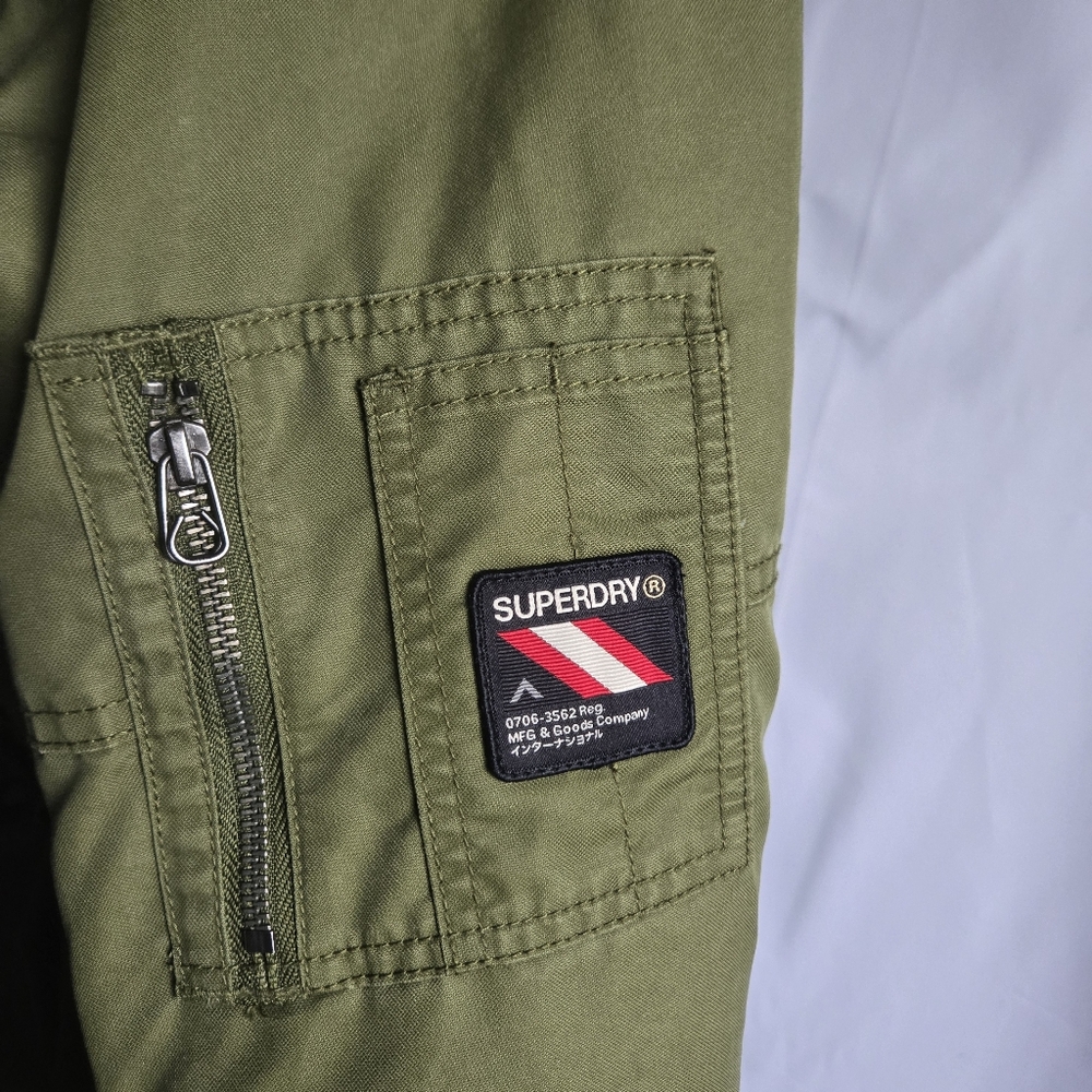 Superdry Women's Coat Size Military Fishtail Parka Coat In Army Green Size - Picture 10 of 15